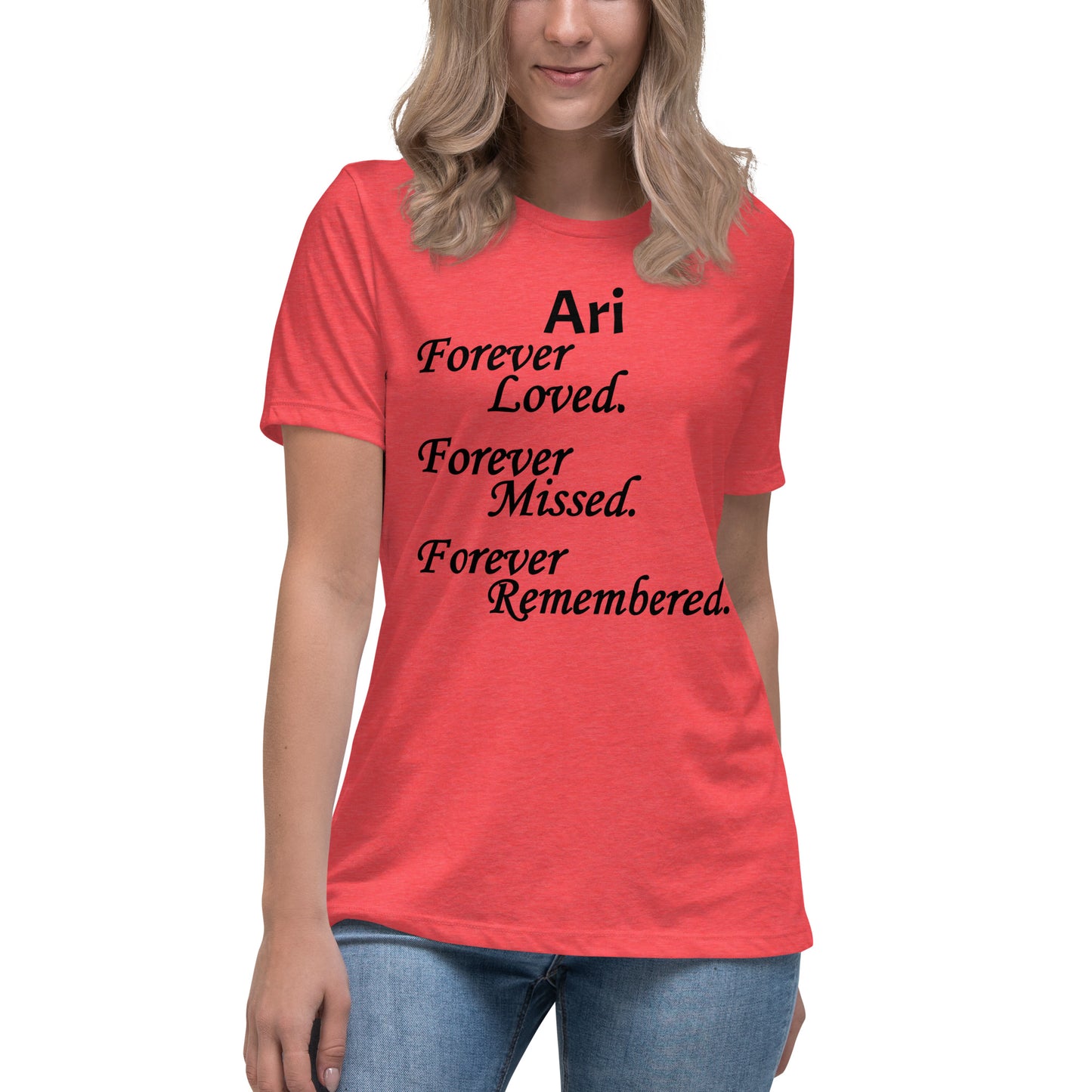 Bella + Canvas Combed and Ring-Spun Cotton Women's T-Shirt Block Design Black Lettering