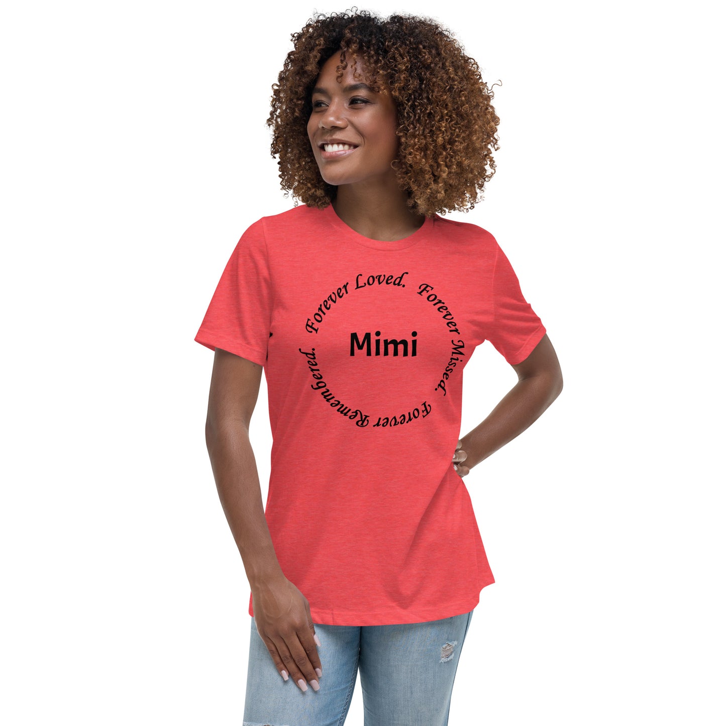 Bella + Canvas Combed and Ring-Spun Cotton Women's T-Shirt Circle Design Black Lettering