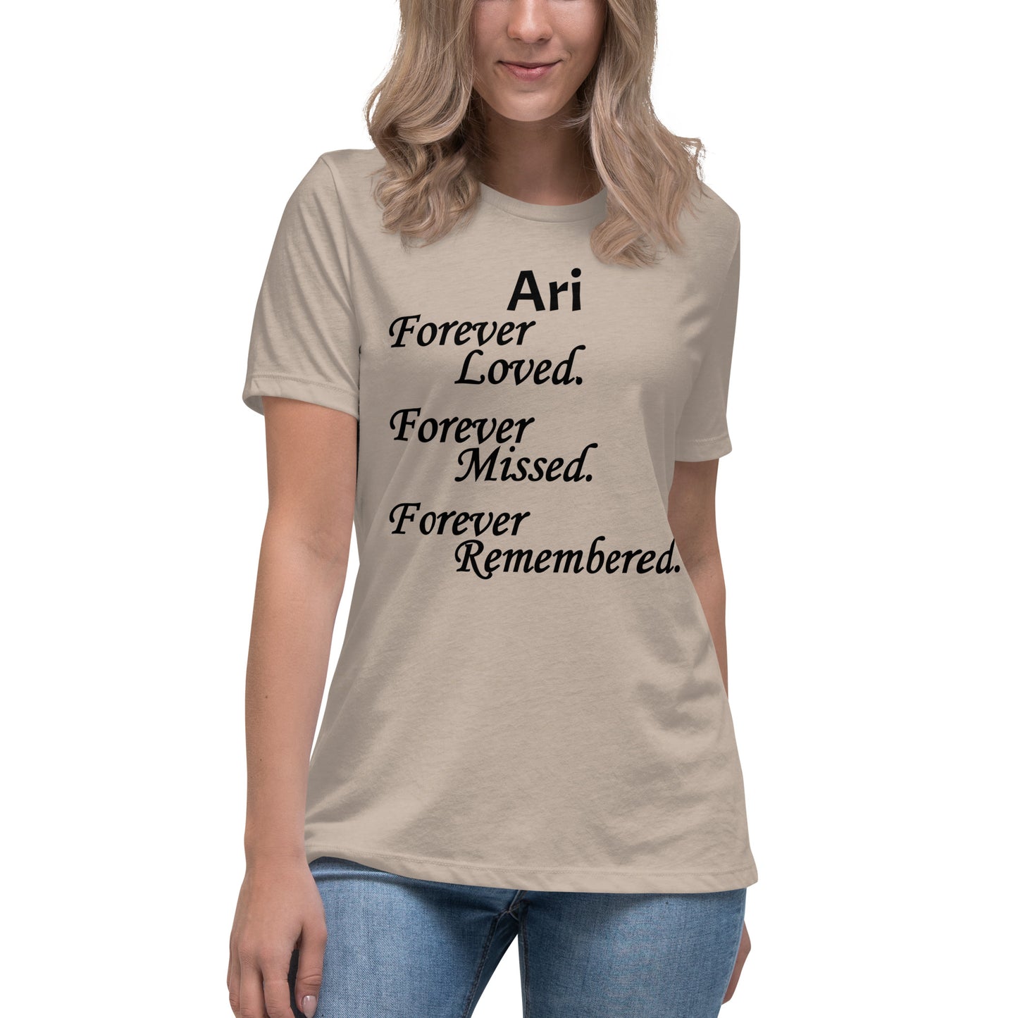Bella + Canvas Combed and Ring-Spun Cotton Women's T-Shirt Block Design Black Lettering