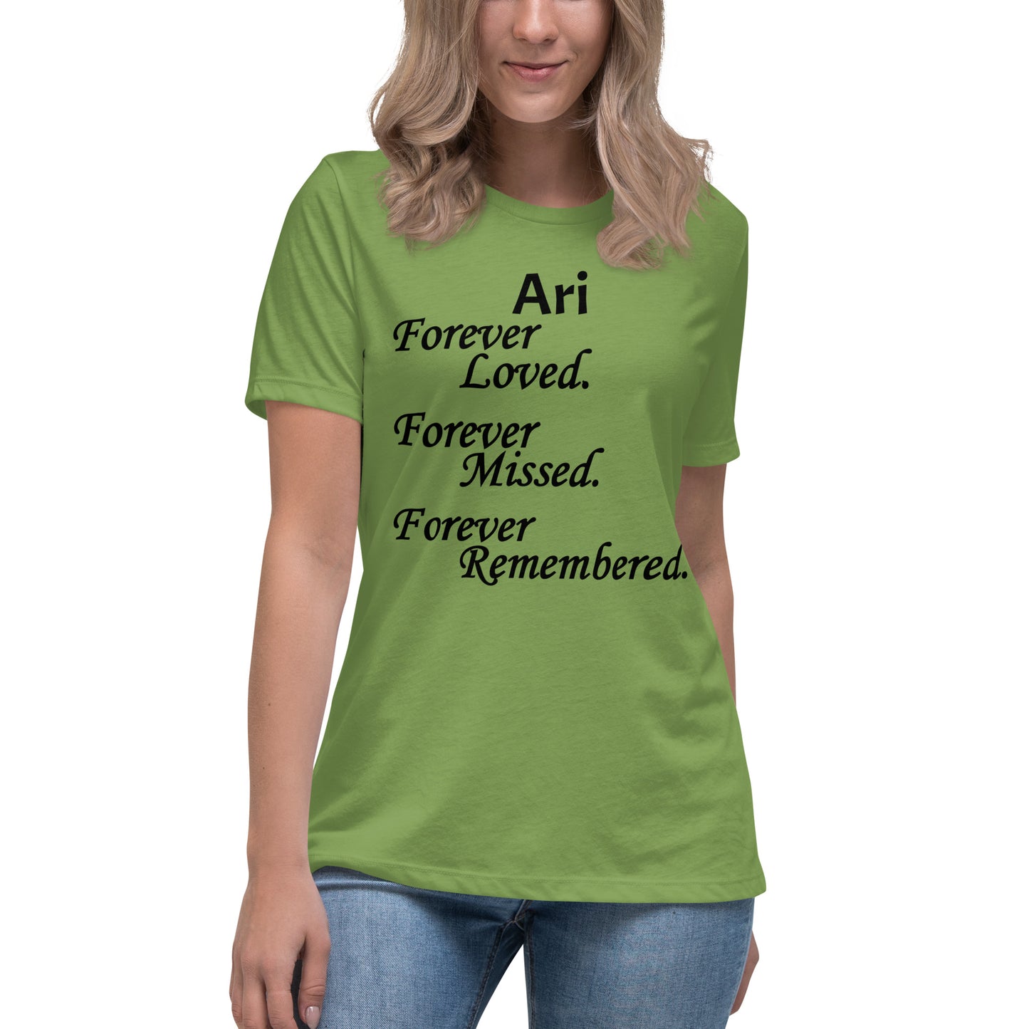 Bella + Canvas Combed and Ring-Spun Cotton Women's T-Shirt Block Design Black Lettering