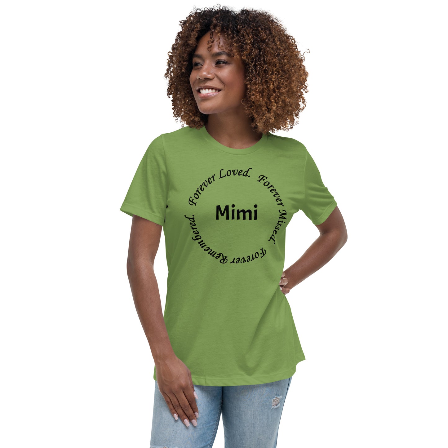 Bella + Canvas Combed and Ring-Spun Cotton Women's T-Shirt Circle Design Black Lettering