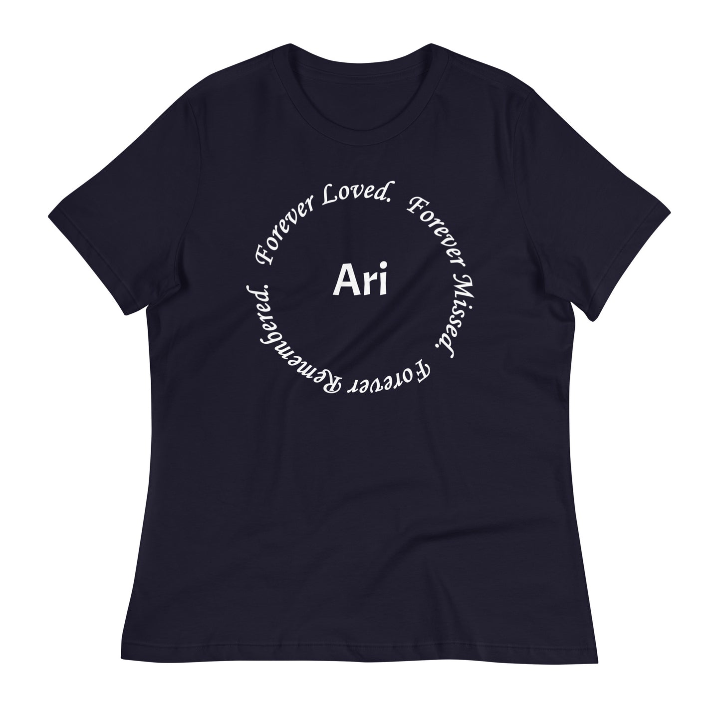 Bella + Canvas Combed and Ring-Spun Cotton Women's T-Shirt Circle Design White Lettering