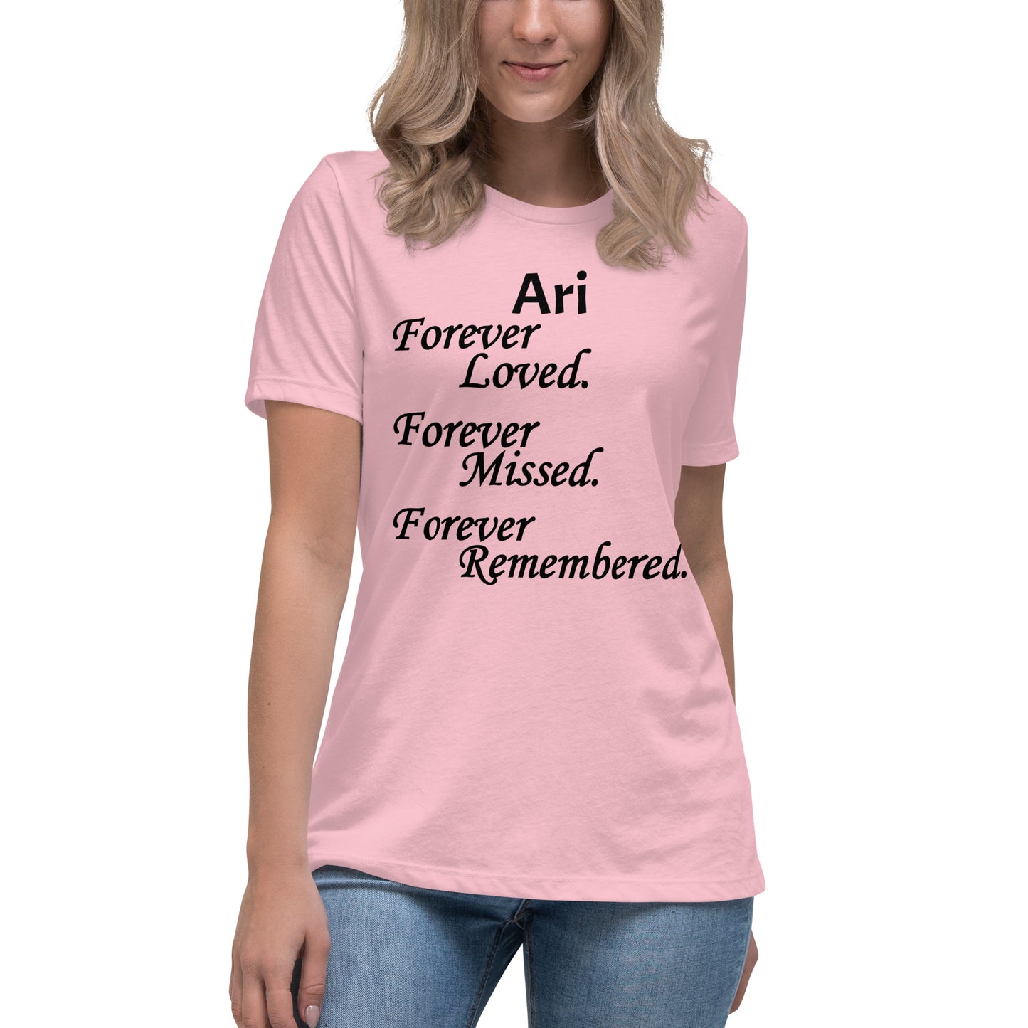 Bella + Canvas Combed and Ring-Spun Cotton Women's T-Shirt Block Design Black Lettering