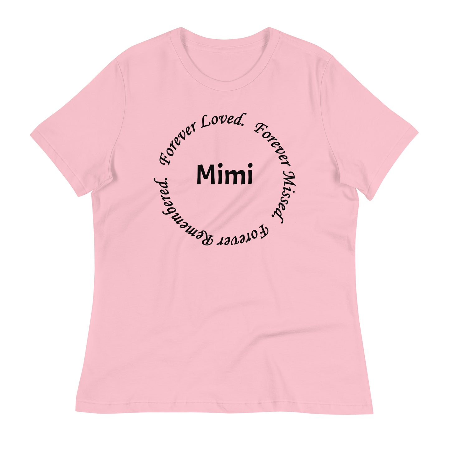 Bella + Canvas Combed and Ring-Spun Cotton Women's T-Shirt Circle Design Black Lettering