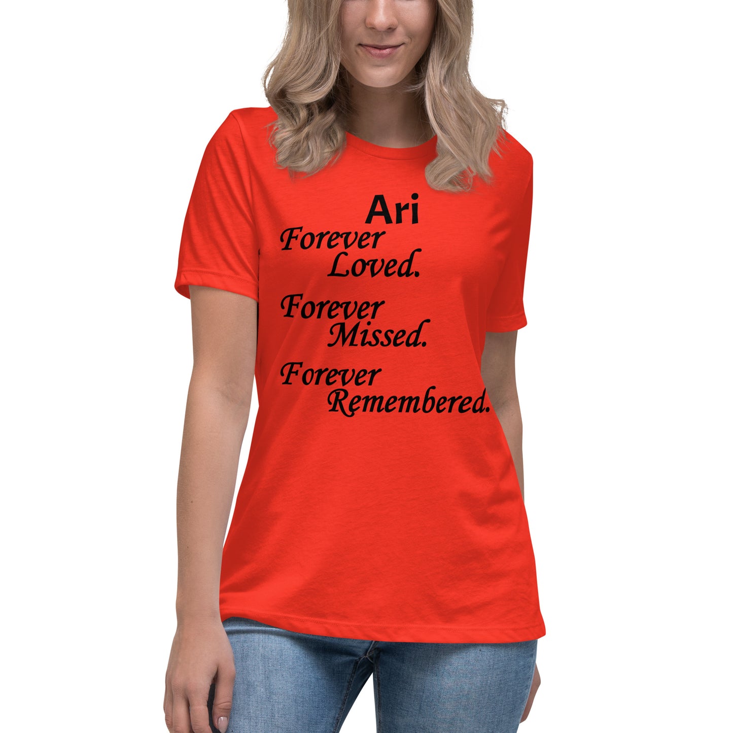 Bella + Canvas Combed and Ring-Spun Cotton Women's T-Shirt Block Design Black Lettering