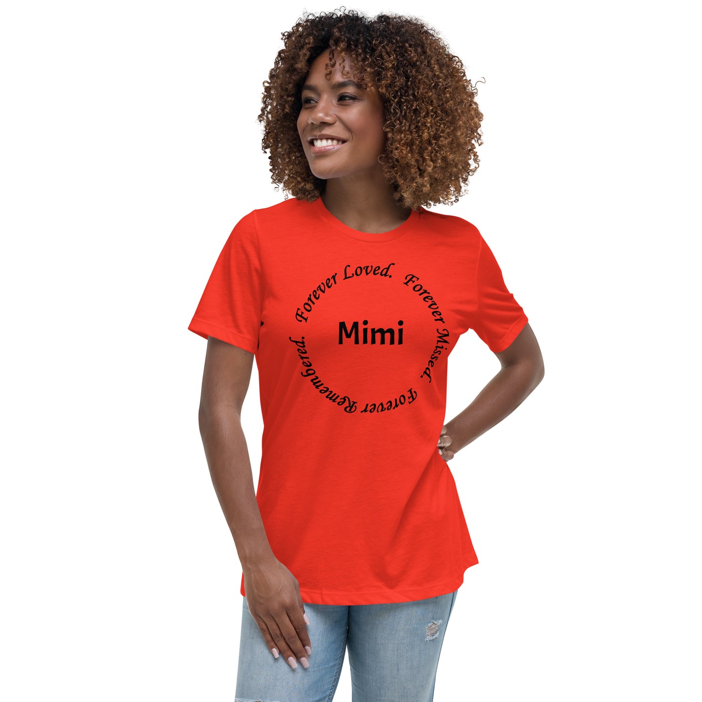 Bella + Canvas Combed and Ring-Spun Cotton Women's T-Shirt Circle Design Black Lettering