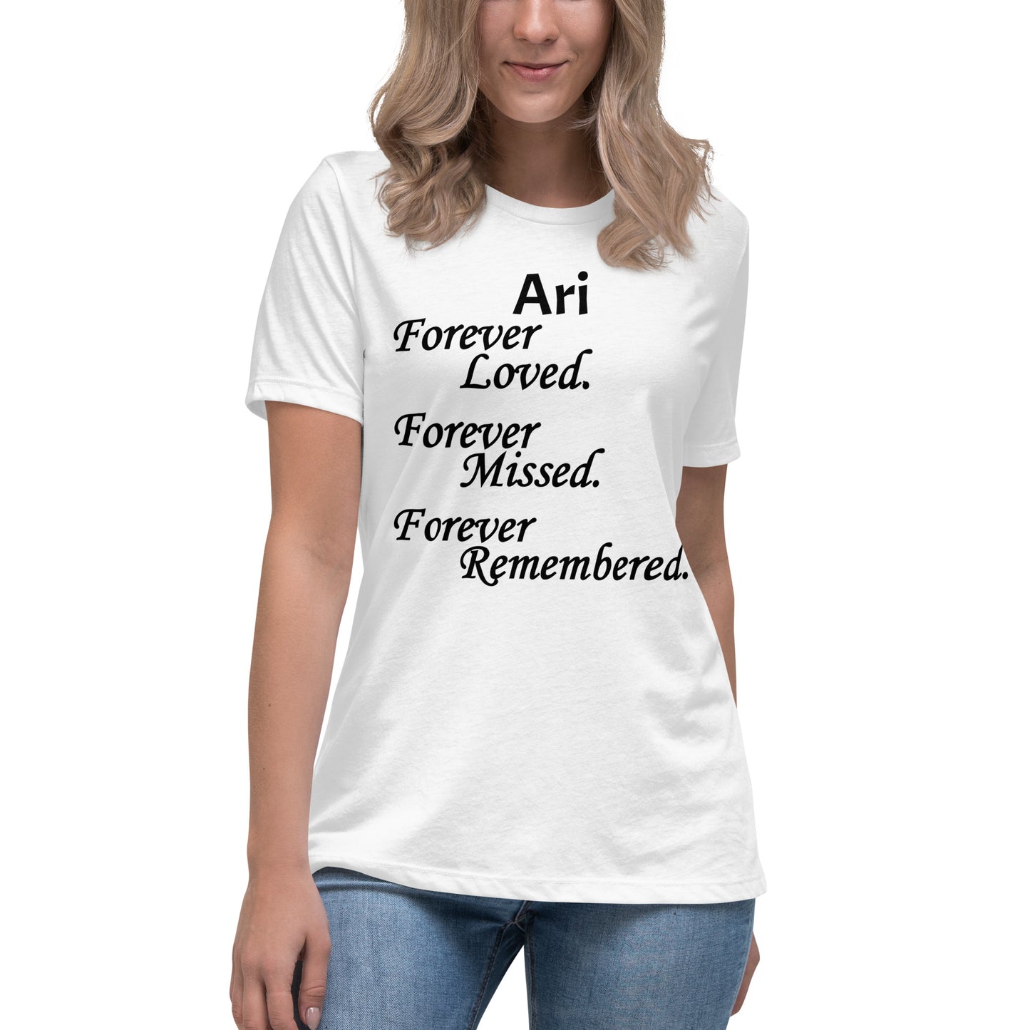 Bella + Canvas Combed and Ring-Spun Cotton Women's T-Shirt Block Design Black Lettering
