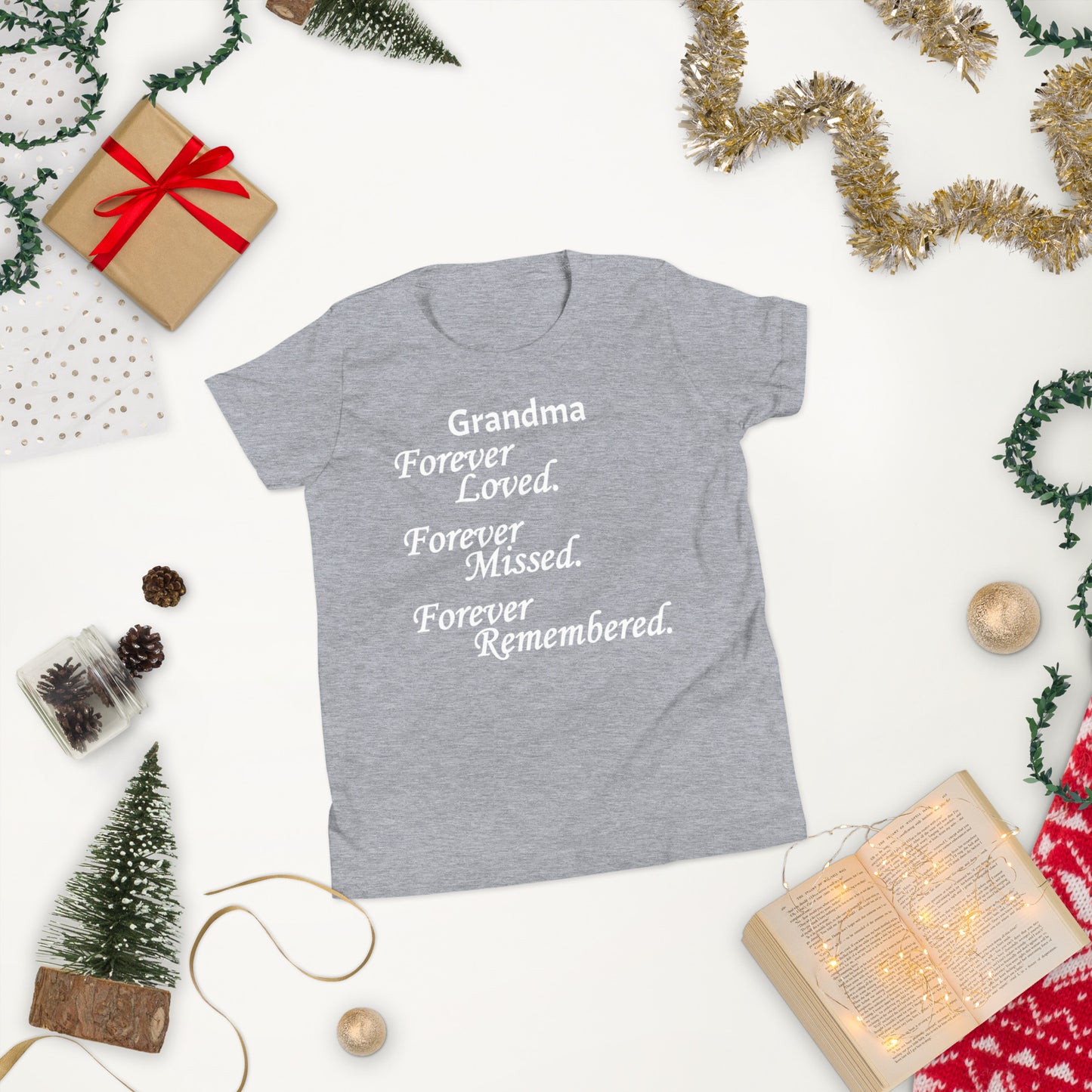 Bella + Canvas Combed and Ring-Spun Cotton Youth T-Shirt Block Design White Lettering