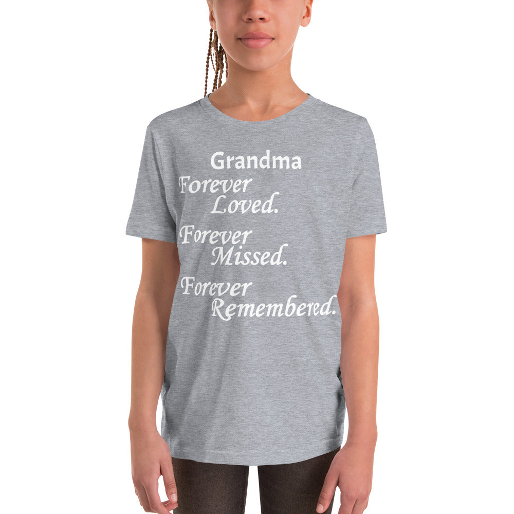 Bella + Canvas Combed and Ring-Spun Cotton Youth T-Shirt Block Design White Lettering