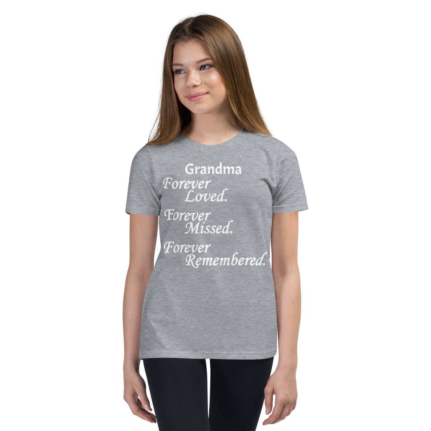 Bella + Canvas Combed and Ring-Spun Cotton Youth T-Shirt Block Design White Lettering