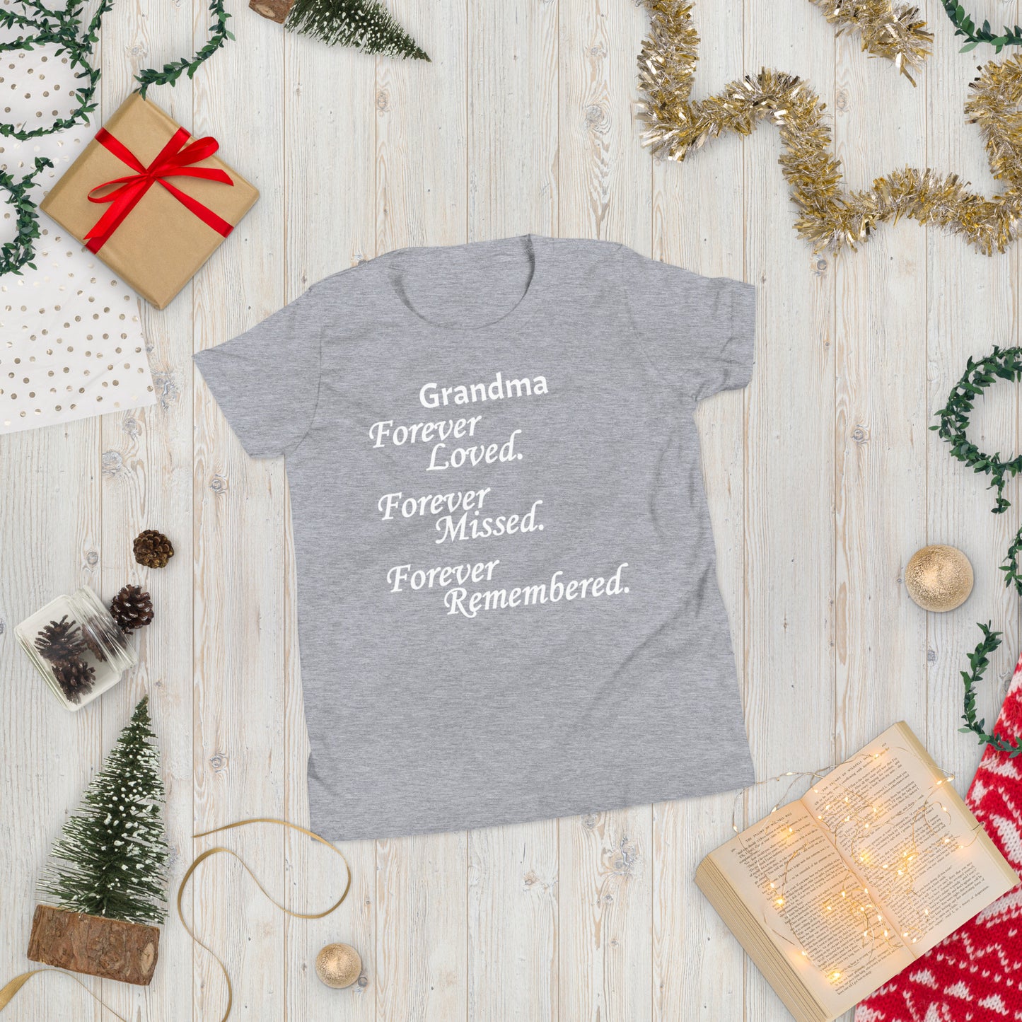 Bella + Canvas Combed and Ring-Spun Cotton Youth T-Shirt Block Design White Lettering