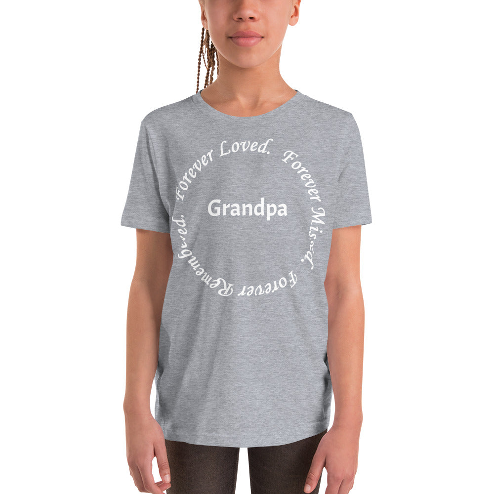 Bella + Canvas Combed and Ring-Spun Cotton Youth T-Shirt Circle Design White Lettering