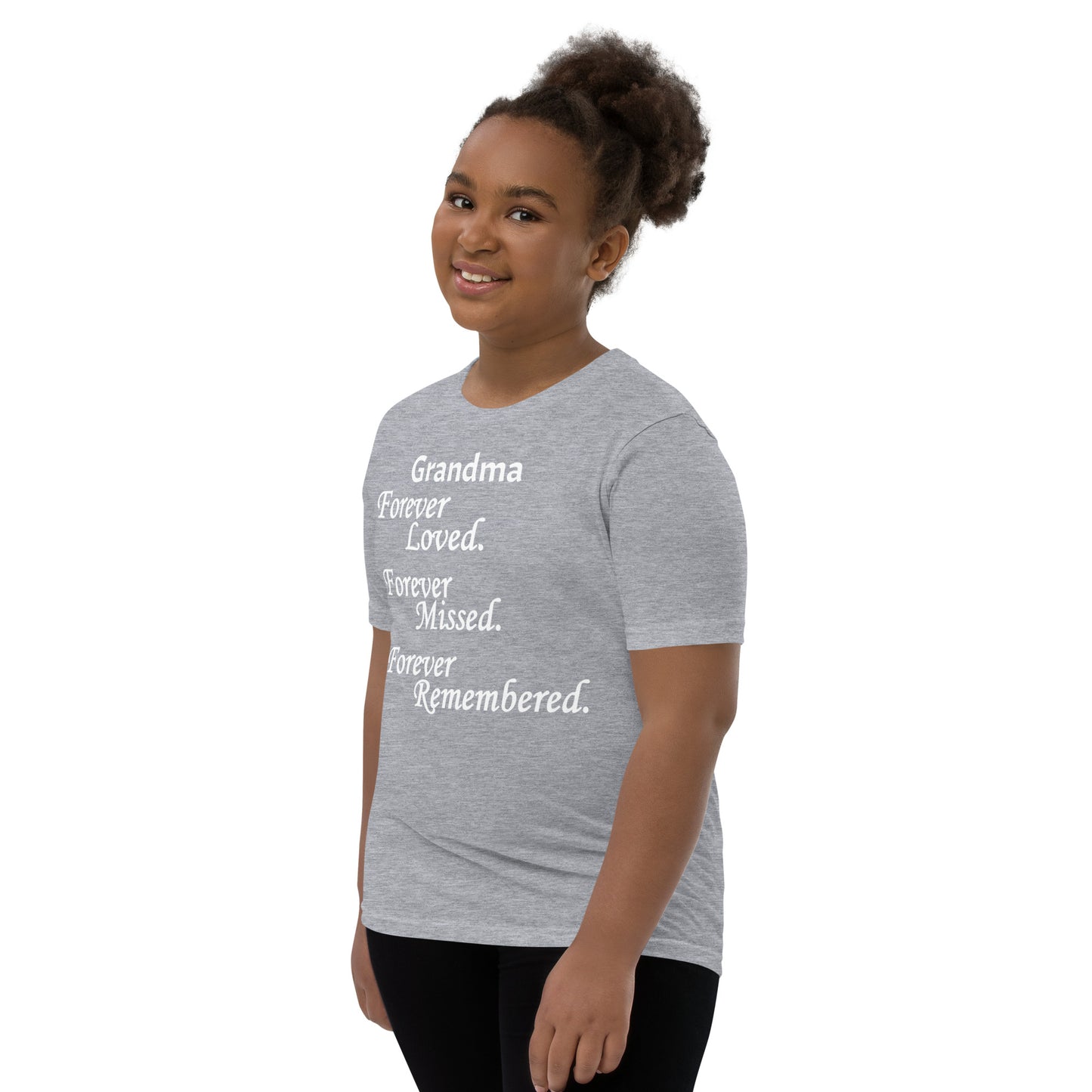 Bella + Canvas Combed and Ring-Spun Cotton Youth T-Shirt Block Design White Lettering