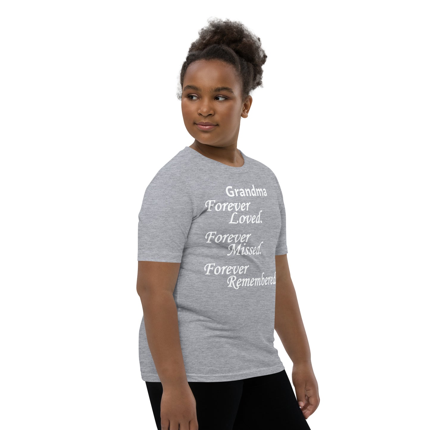 Bella + Canvas Combed and Ring-Spun Cotton Youth T-Shirt Block Design White Lettering