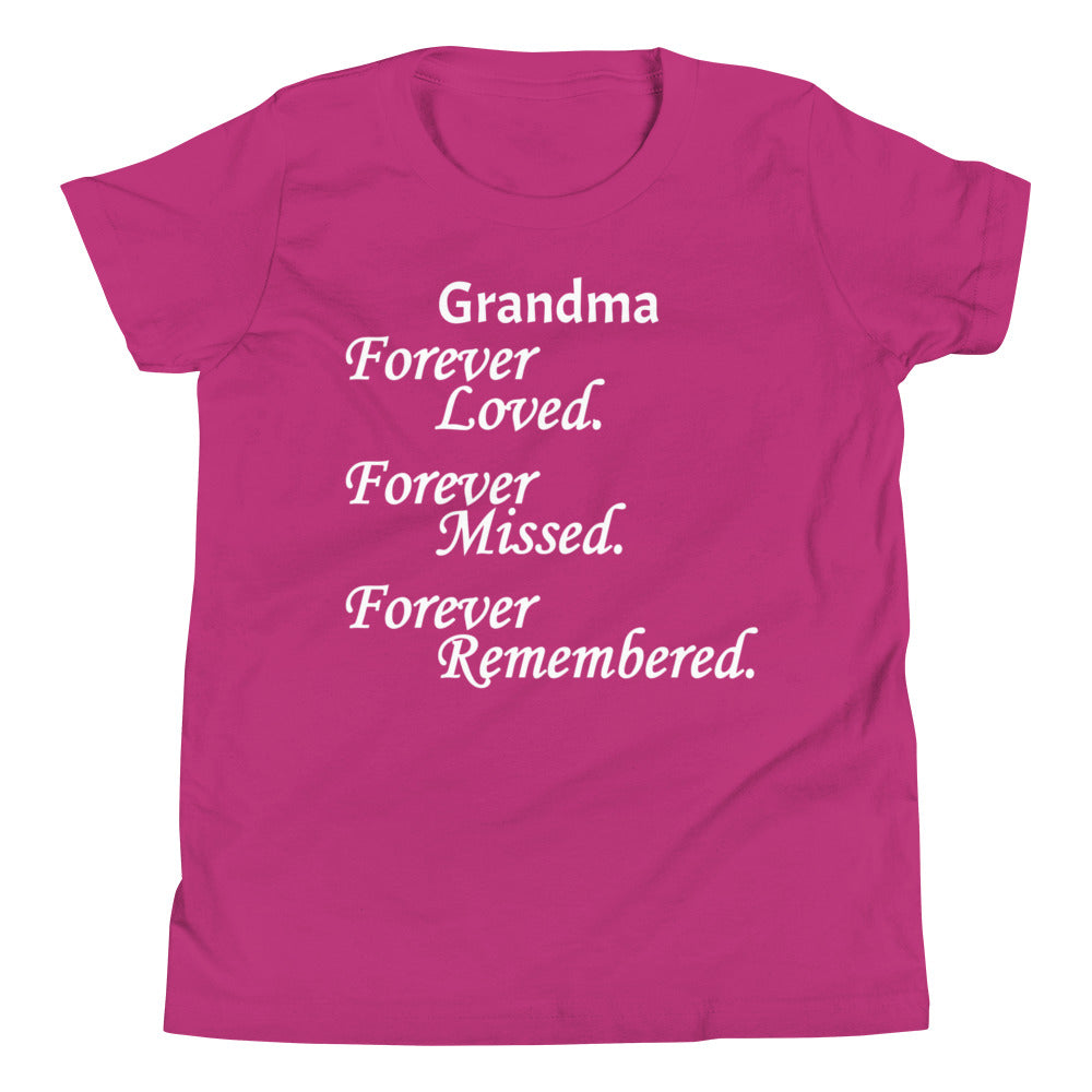 Bella + Canvas Combed and Ring-Spun Cotton Youth T-Shirt Block Design White Lettering