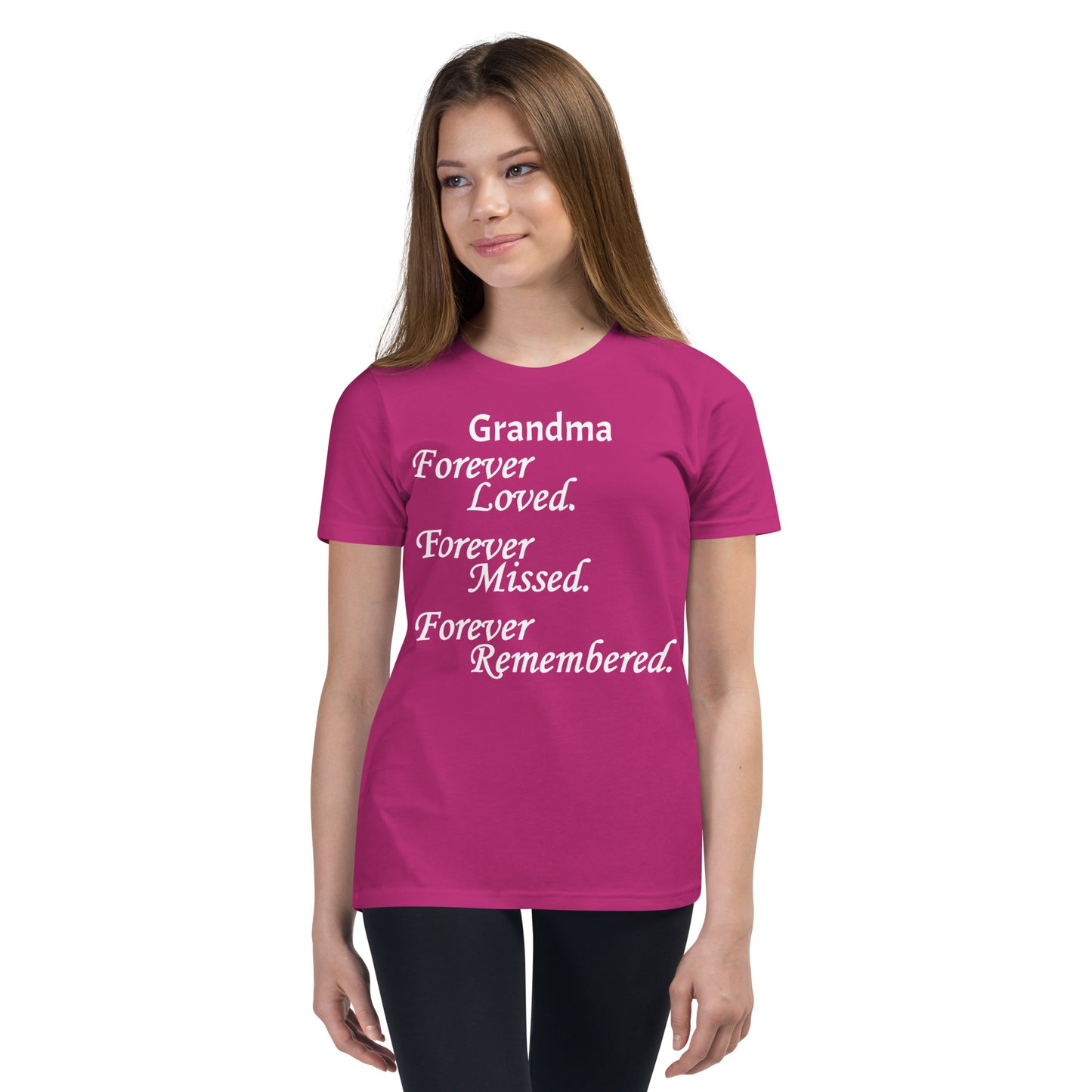 Bella + Canvas Combed and Ring-Spun Cotton Youth T-Shirt Block Design White Lettering