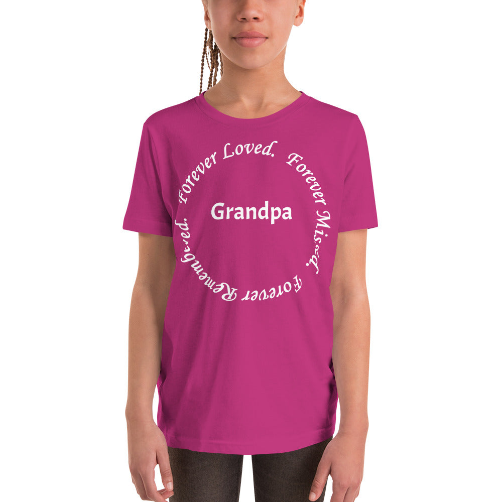 Bella + Canvas Combed and Ring-Spun Cotton Youth T-Shirt Circle Design White Lettering