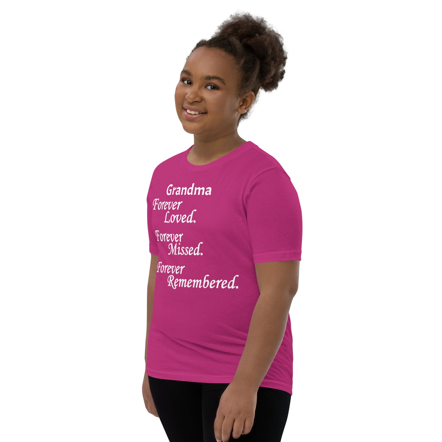 Bella + Canvas Combed and Ring-Spun Cotton Youth T-Shirt Block Design White Lettering
