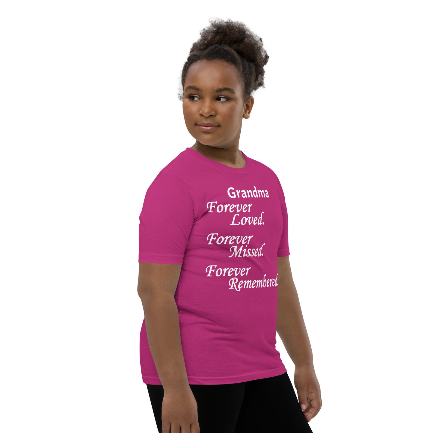 Bella + Canvas Combed and Ring-Spun Cotton Youth T-Shirt Block Design White Lettering