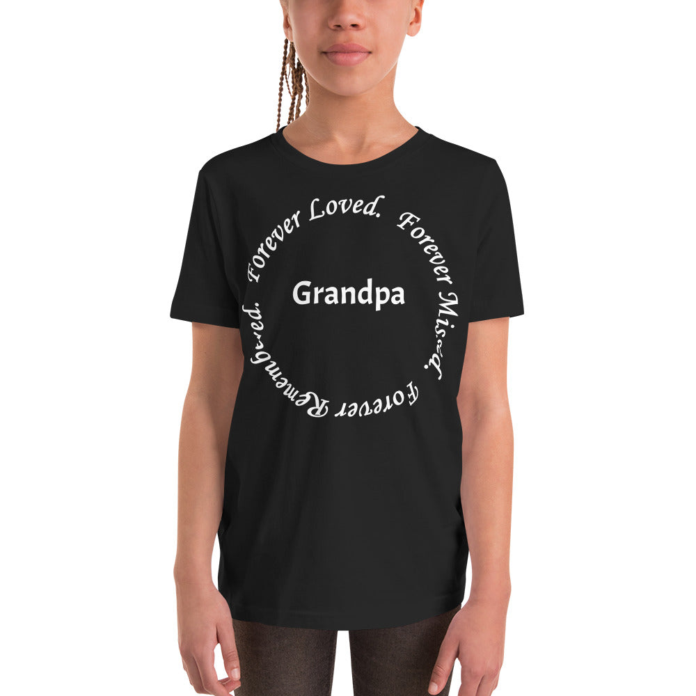 Bella + Canvas Combed and Ring-Spun Cotton Youth T-Shirt Circle Design White Lettering