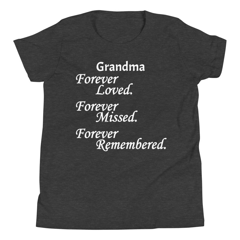 Bella + Canvas Combed and Ring-Spun Cotton Youth T-Shirt Block Design White Lettering