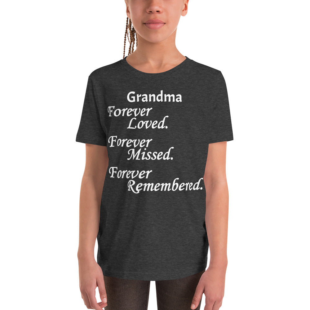 Bella + Canvas Combed and Ring-Spun Cotton Youth T-Shirt Block Design White Lettering