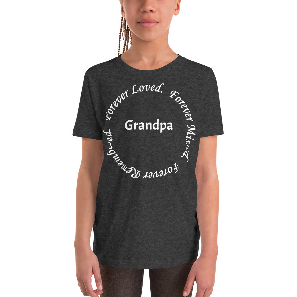 Bella + Canvas Combed and Ring-Spun Cotton Youth T-Shirt Circle Design White Lettering