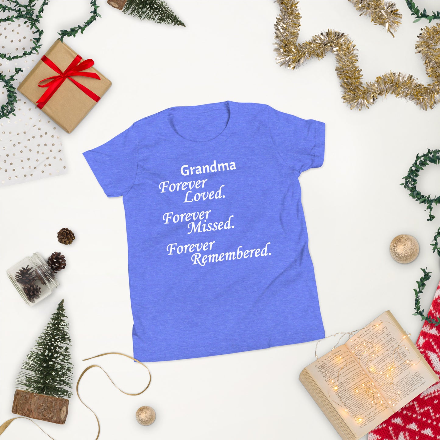 Bella + Canvas Combed and Ring-Spun Cotton Youth T-Shirt Block Design White Lettering
