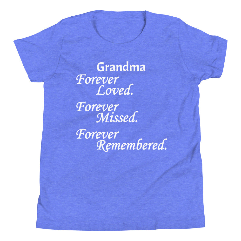 Bella + Canvas Combed and Ring-Spun Cotton Youth T-Shirt Block Design White Lettering