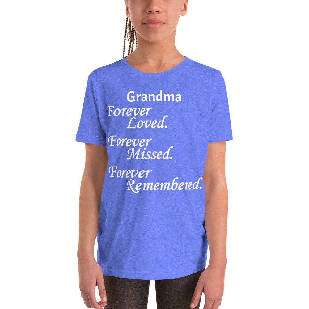 Bella + Canvas Combed and Ring-Spun Cotton Youth T-Shirt Block Design White Lettering