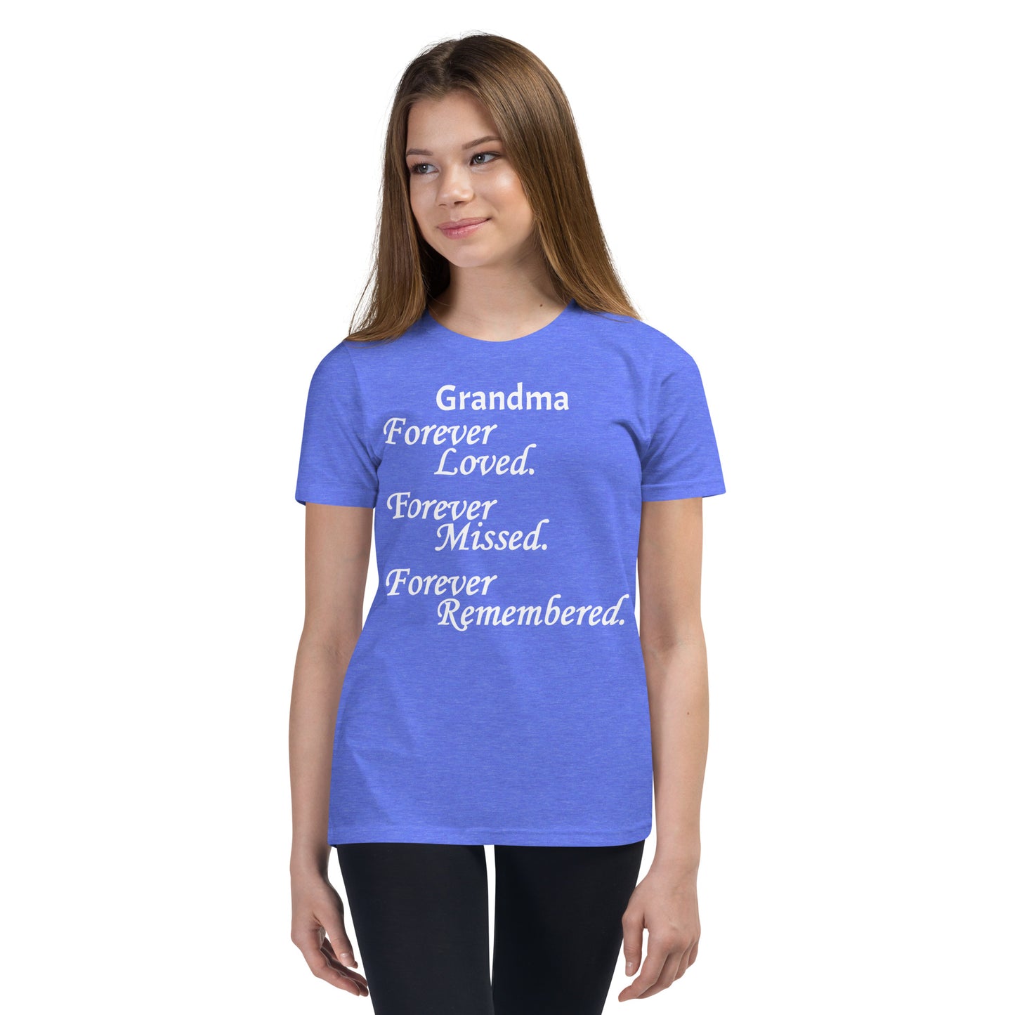 Bella + Canvas Combed and Ring-Spun Cotton Youth T-Shirt Block Design White Lettering