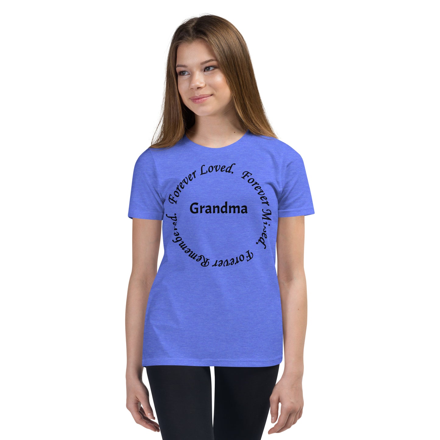 Bella + Canvas Combed and Ring-Spun Cotton Youth T-Shirt Circle Design Black Lettering