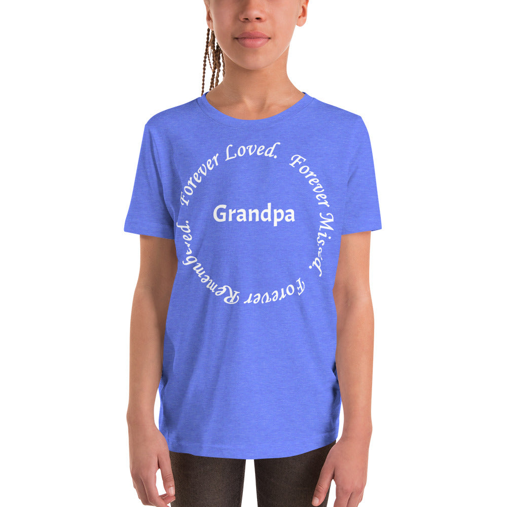 Bella + Canvas Combed and Ring-Spun Cotton Youth T-Shirt Circle Design White Lettering