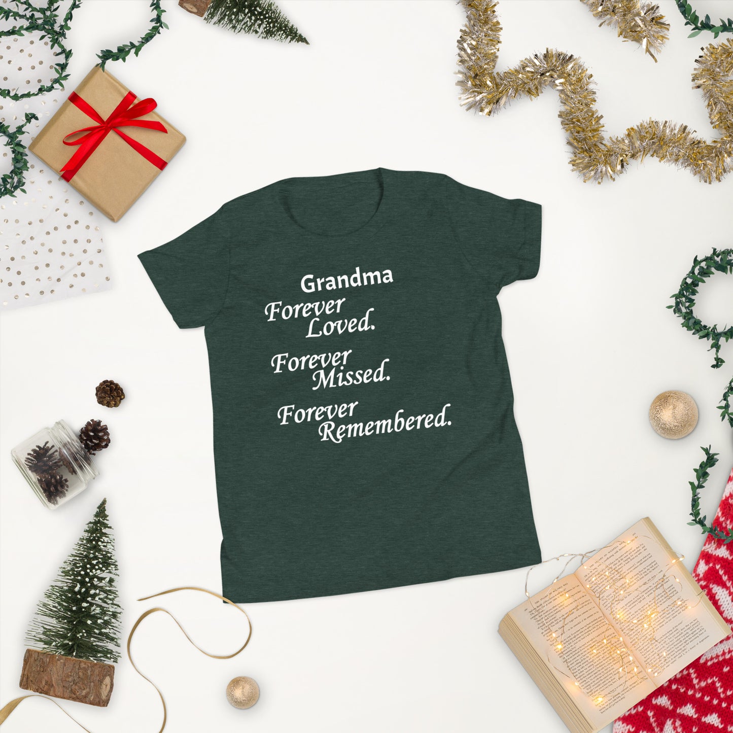 Bella + Canvas Combed and Ring-Spun Cotton Youth T-Shirt Block Design White Lettering