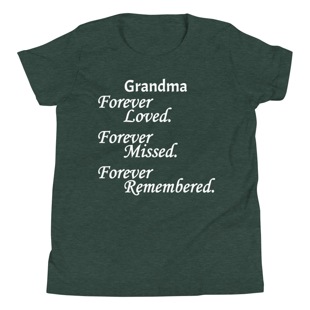 Bella + Canvas Combed and Ring-Spun Cotton Youth T-Shirt Block Design White Lettering