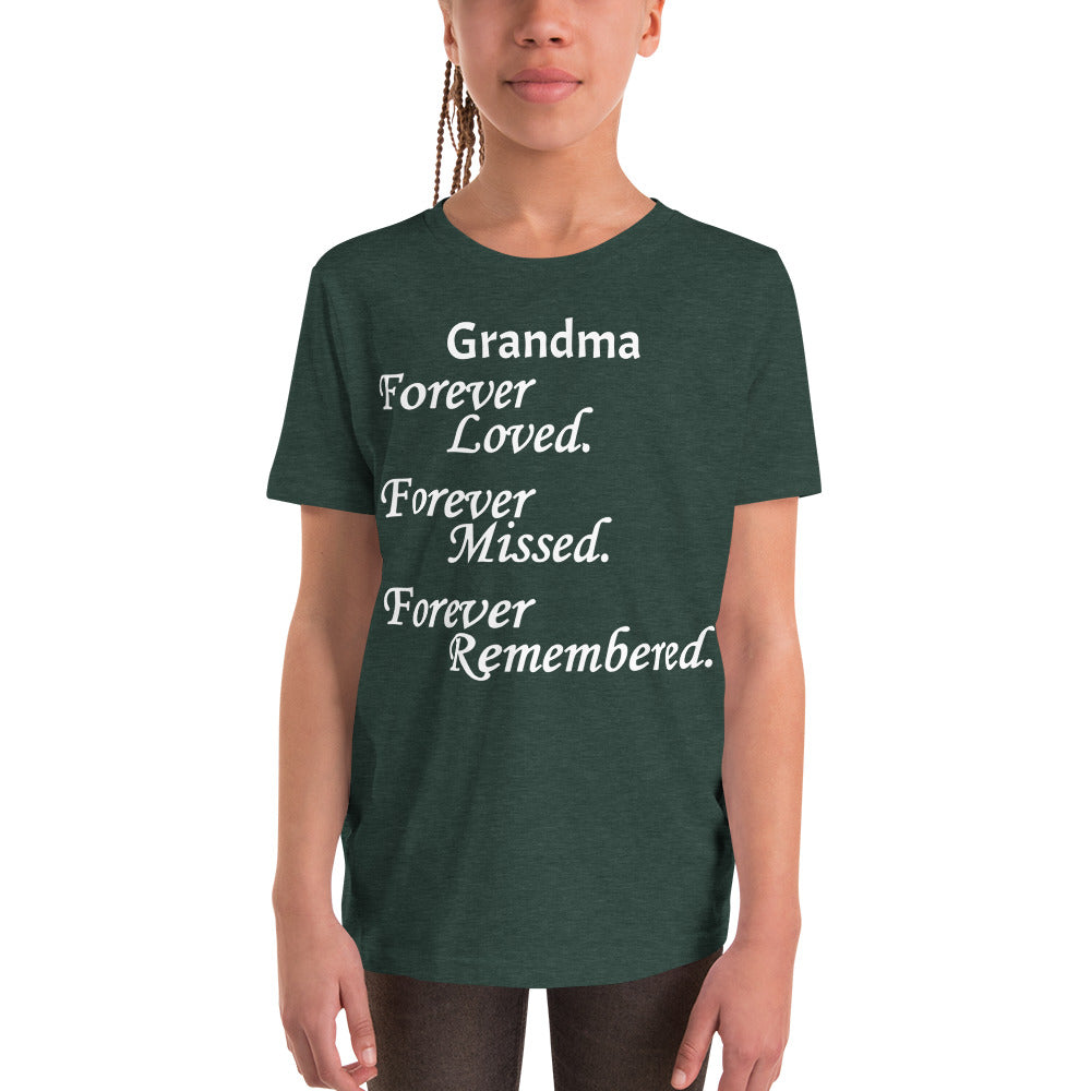 Bella + Canvas Combed and Ring-Spun Cotton Youth T-Shirt Block Design White Lettering