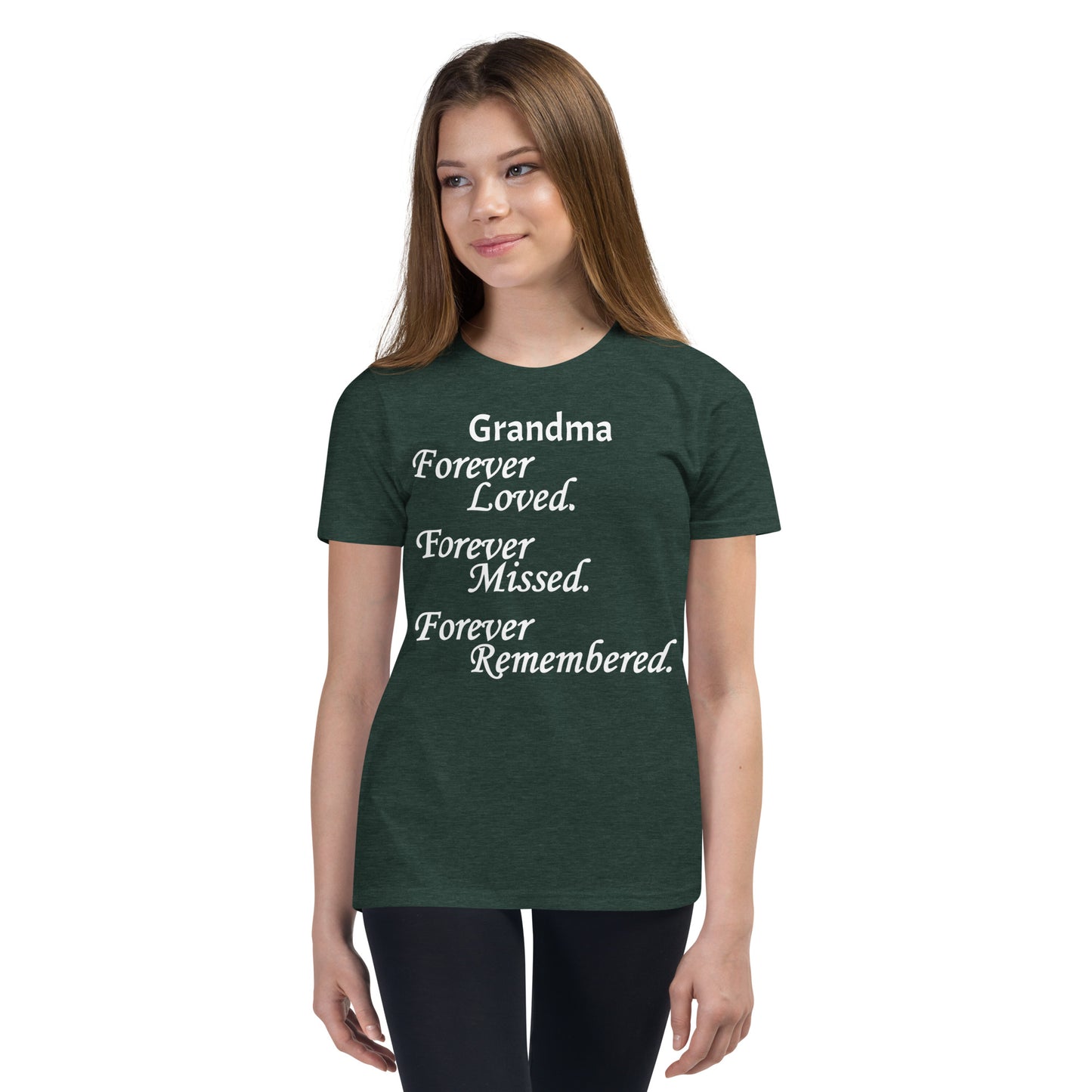 Bella + Canvas Combed and Ring-Spun Cotton Youth T-Shirt Block Design White Lettering