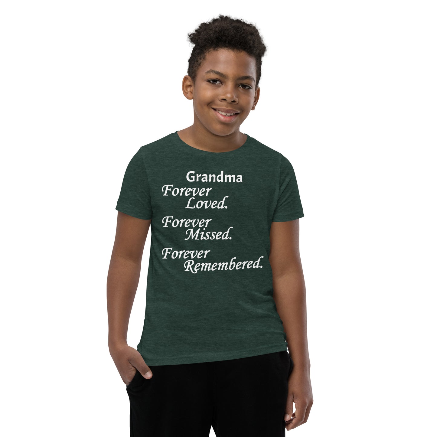 Bella + Canvas Combed and Ring-Spun Cotton Youth T-Shirt Block Design White Lettering