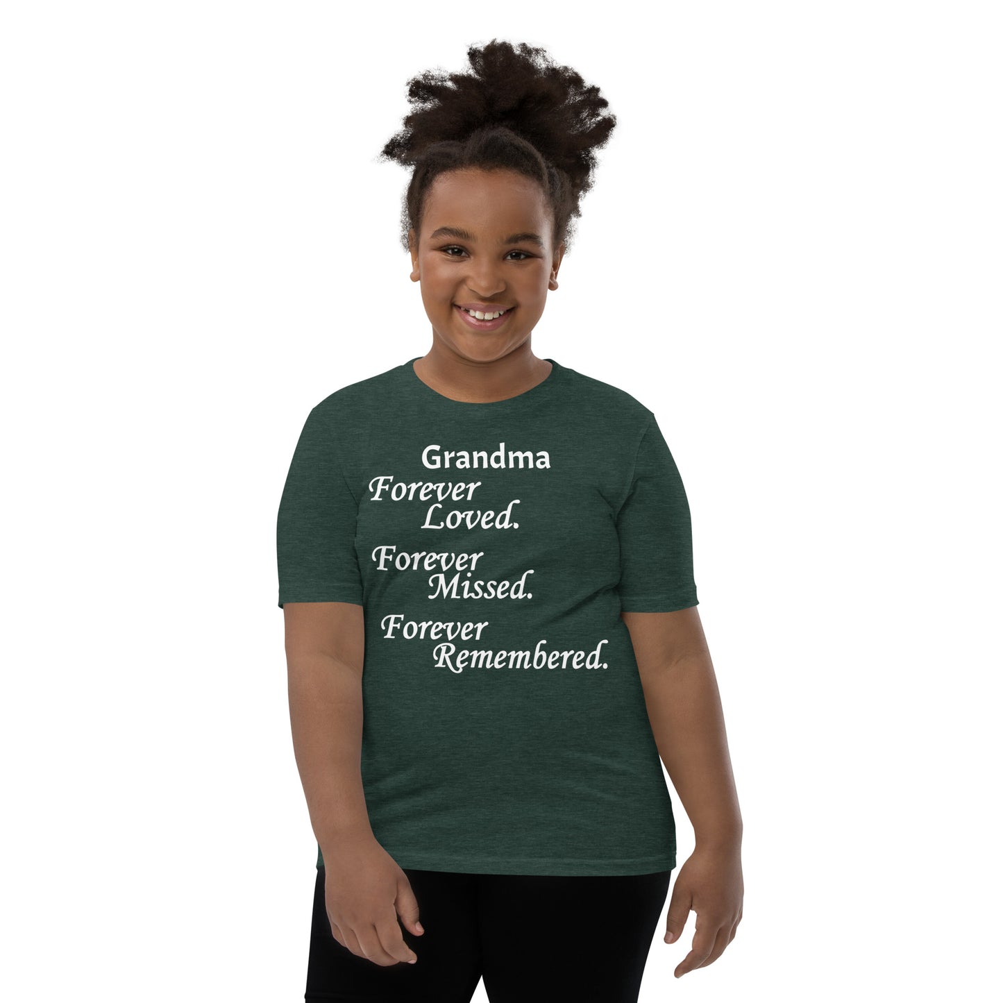 Bella + Canvas Combed and Ring-Spun Cotton Youth T-Shirt Block Design White Lettering