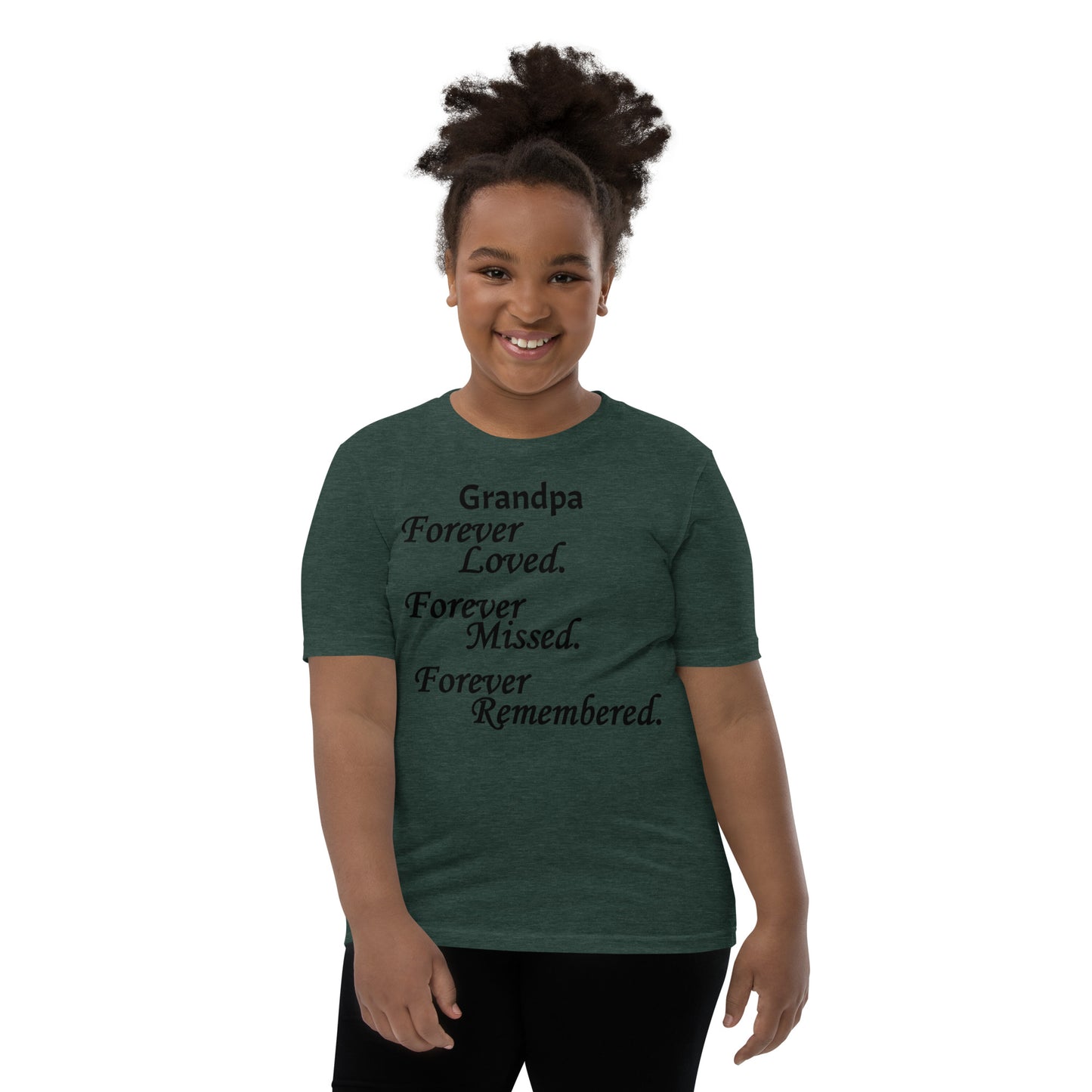 Bella + Canvas Combed and Ring-Spun Cotton Youth T-Shirt Block Design Black Lettering