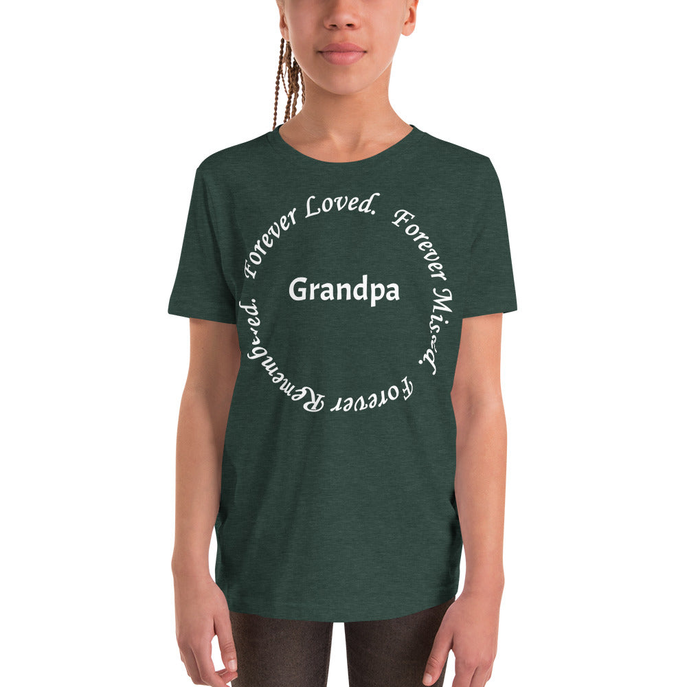Bella + Canvas Combed and Ring-Spun Cotton Youth T-Shirt Circle Design White Lettering