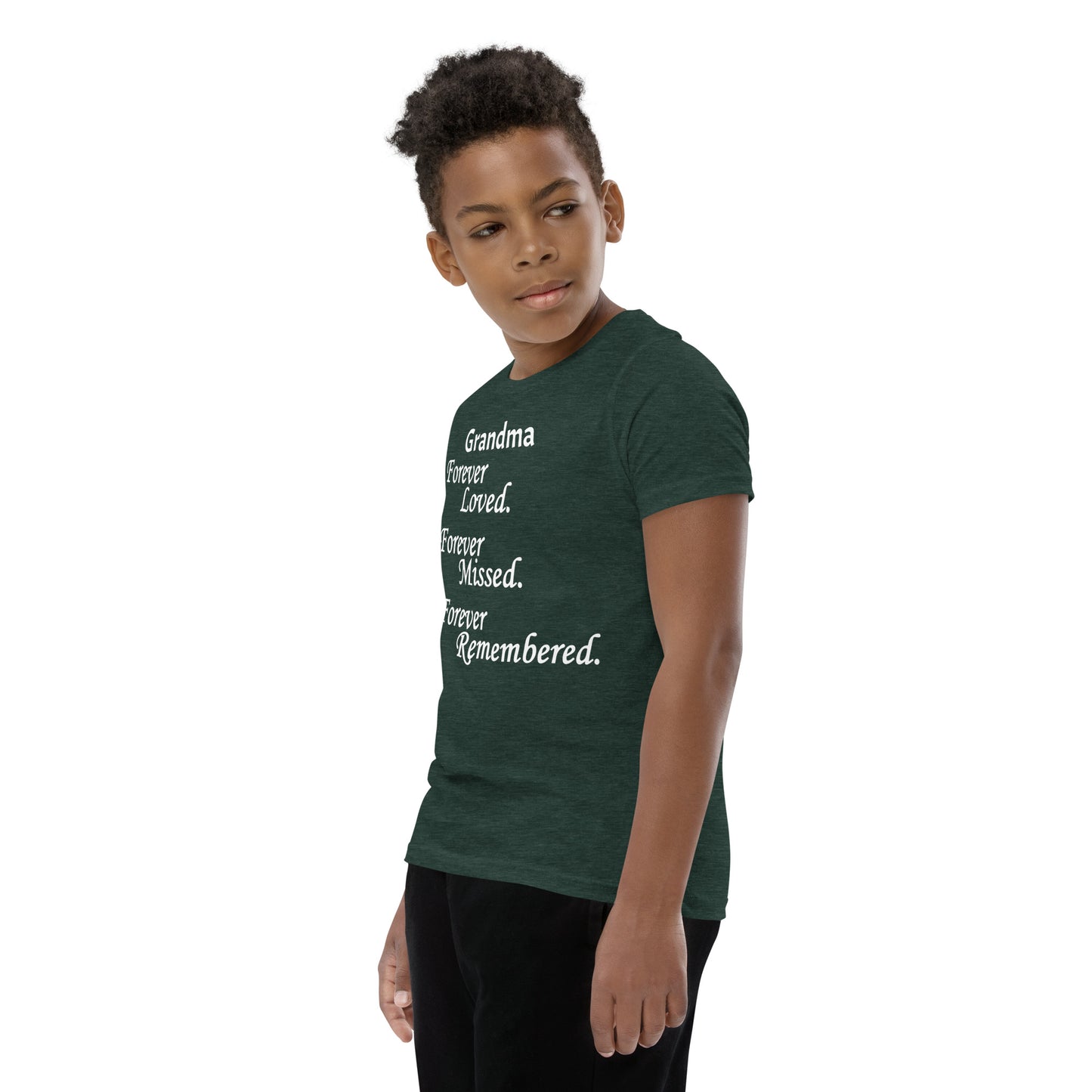 Bella + Canvas Combed and Ring-Spun Cotton Youth T-Shirt Block Design White Lettering