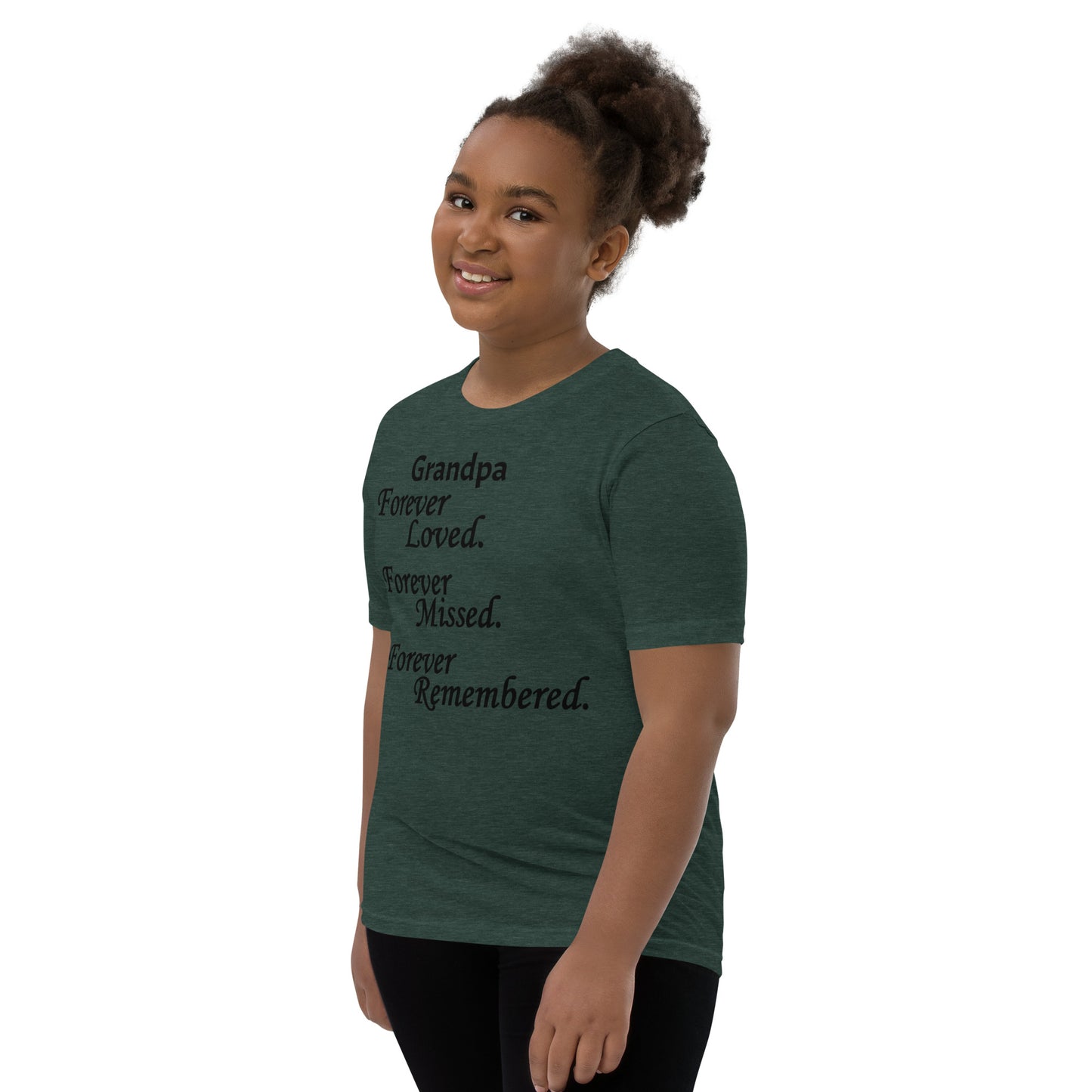 Bella + Canvas Combed and Ring-Spun Cotton Youth T-Shirt Block Design Black Lettering