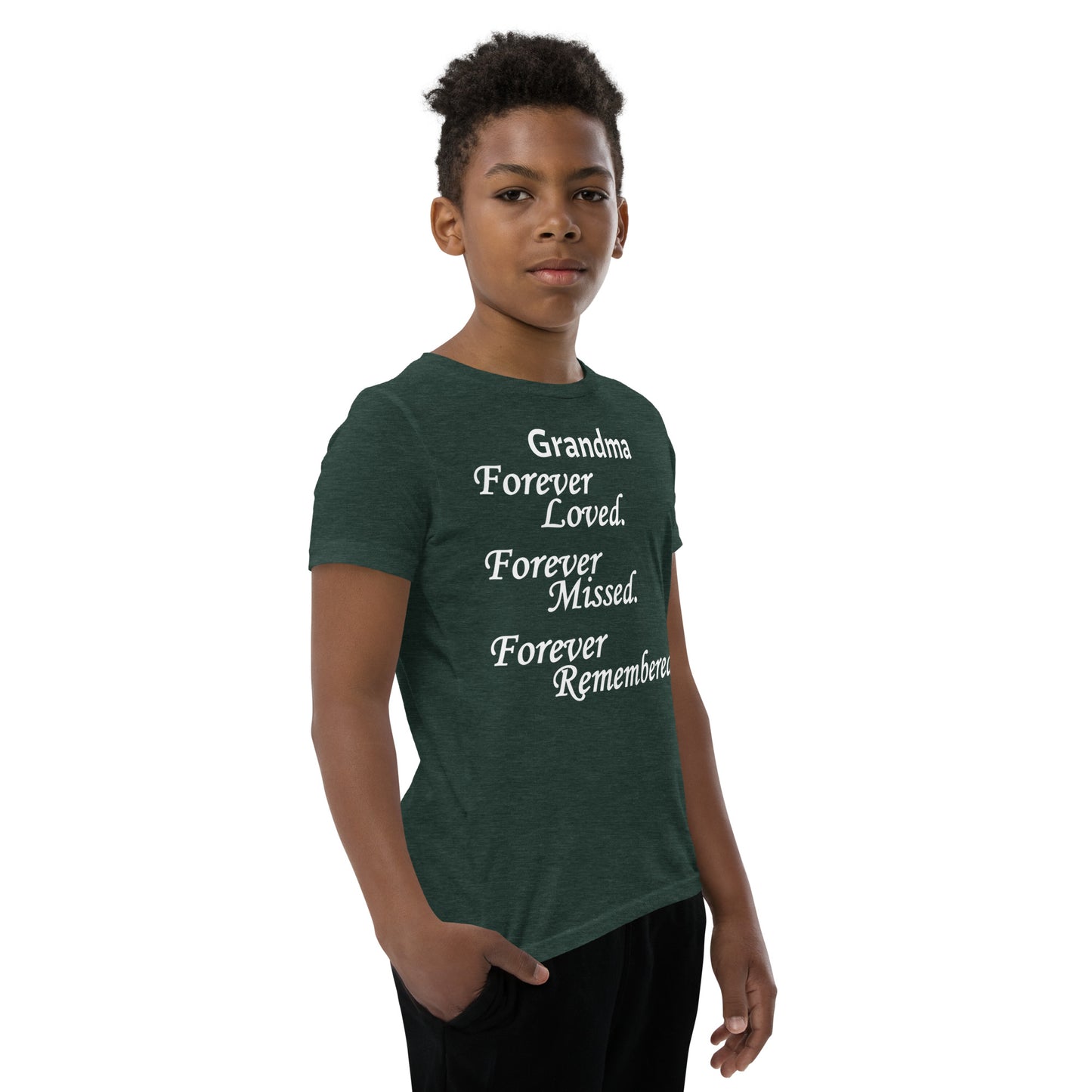 Bella + Canvas Combed and Ring-Spun Cotton Youth T-Shirt Block Design White Lettering