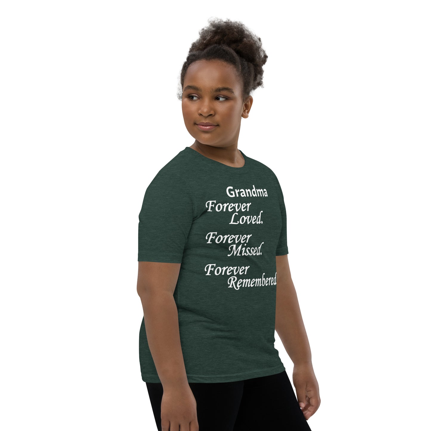 Bella + Canvas Combed and Ring-Spun Cotton Youth T-Shirt Block Design White Lettering