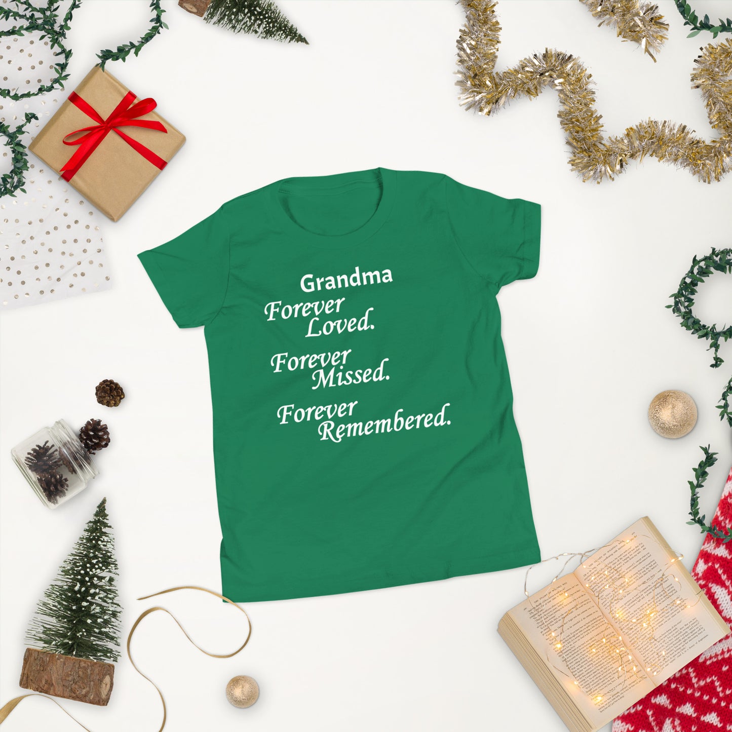 Bella + Canvas Combed and Ring-Spun Cotton Youth T-Shirt Block Design White Lettering