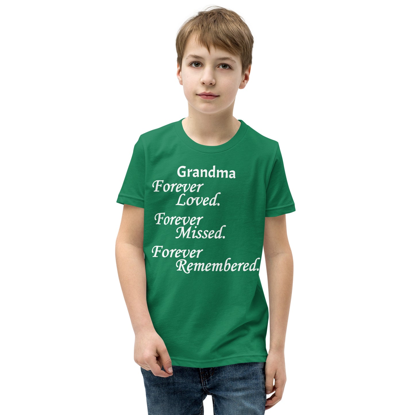 Bella + Canvas Combed and Ring-Spun Cotton Youth T-Shirt Block Design White Lettering