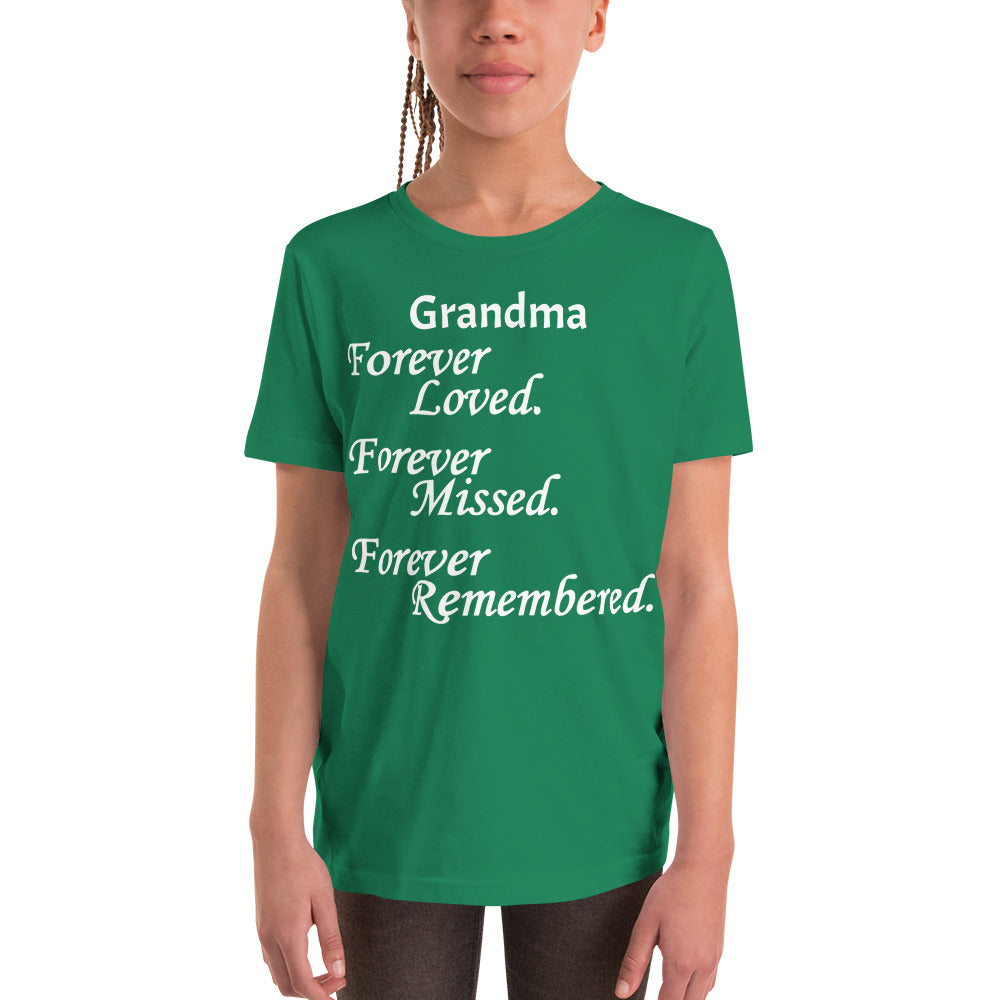 Bella + Canvas Combed and Ring-Spun Cotton Youth T-Shirt Block Design White Lettering