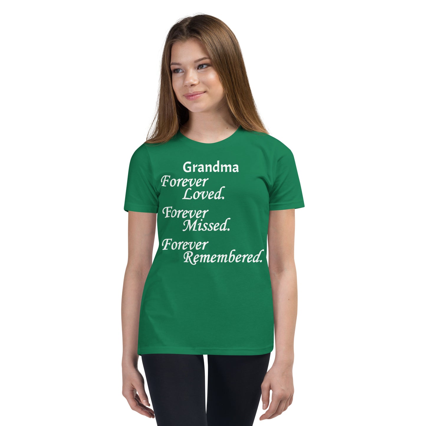 Bella + Canvas Combed and Ring-Spun Cotton Youth T-Shirt Block Design White Lettering