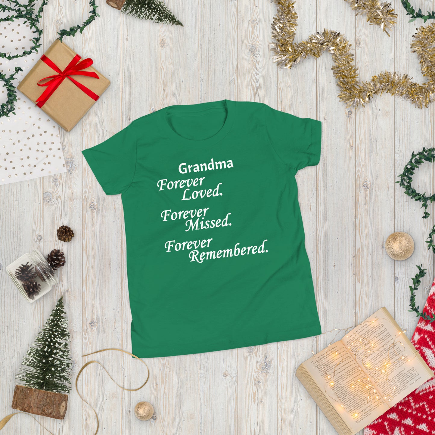 Bella + Canvas Combed and Ring-Spun Cotton Youth T-Shirt Block Design White Lettering